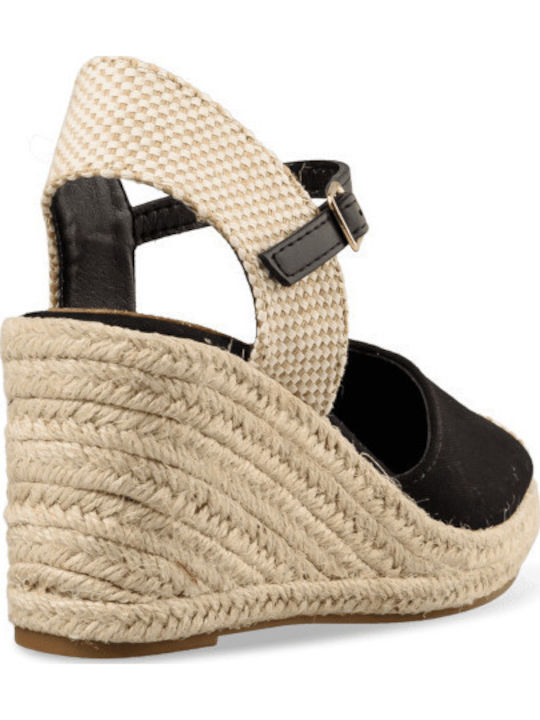 Women's Fabric Platform Espadrilles Black