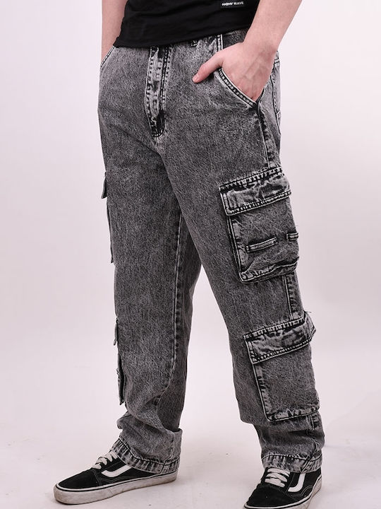 Men's Jeans Pants Cargo with Relaxed Fit Black