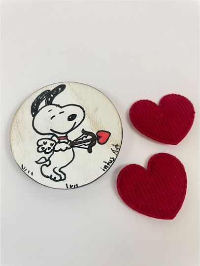 Wooden Handmade Magnet Snoopy Love 4 Designs Design 4