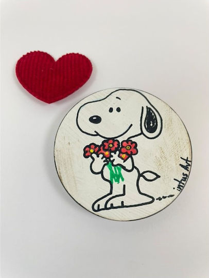 Wooden Handmade Magnet Snoopy Love 4 Designs Design 1
