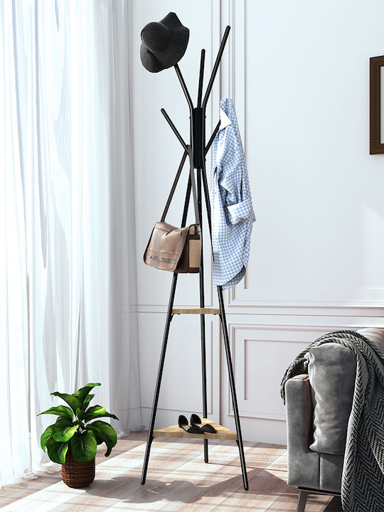 Bakaji Cuiere de podea Metal Negru 49x49x180cm