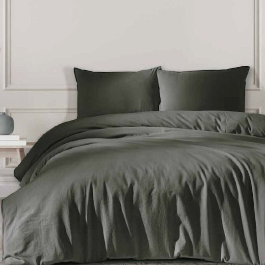 Majoli Bahar Set Double 200x220 Natural Solid Dark Gray