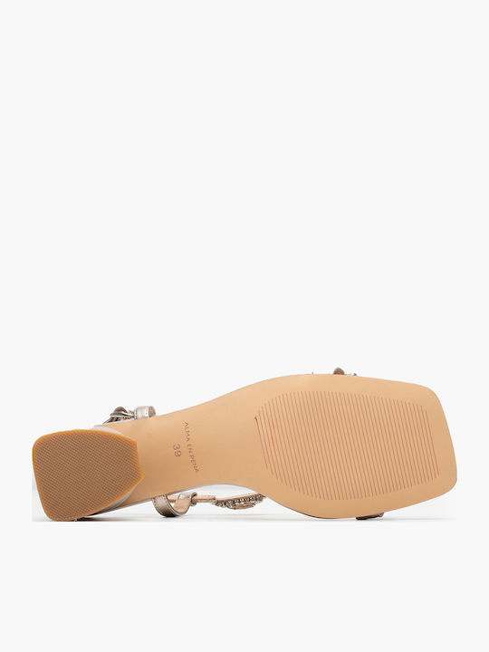Leder Sandalen Gold
