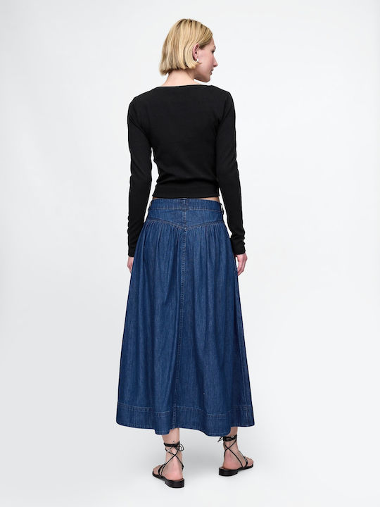 Дънково Плисе Midi Пола Dark Wash