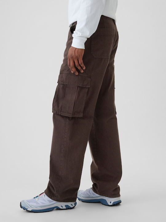 Ανδρικό Παντελόνι Τζιν Cargo με Loose Straight Εφαρμογή Terra Brown