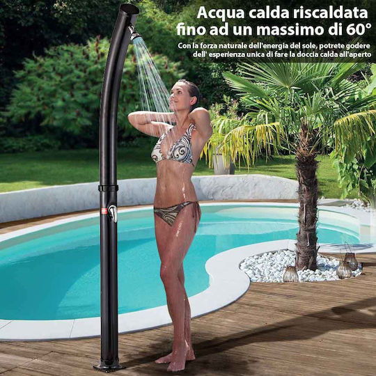 Bakaji Solar Pool Shower Made of PVC with Width 11.5cm Black