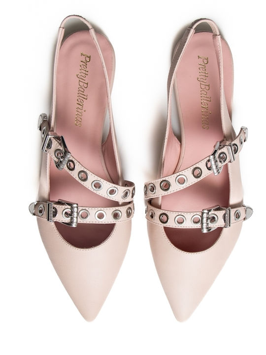 Ella Leder Damen Ballerinas Slingback in Rosa Farbe