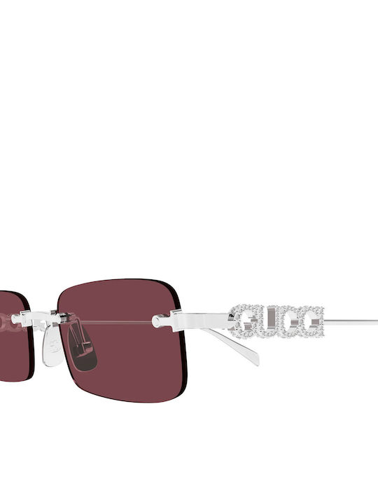 Gucci Γυαλιά Ηλίου Ασημί με Μεταλλικό Σκελετό