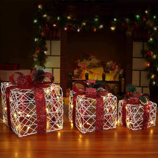 Bakaji Bakaji Set of 3 Lighted Christmas Gift Boxes Indoor Outdoor Decoration