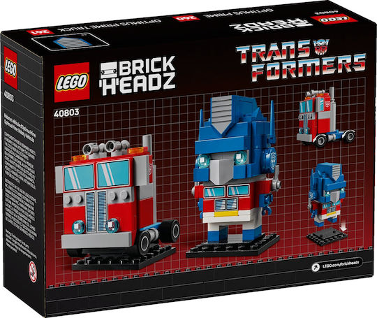LEGO Brick Headz Transformers Optimus Prime Robot & Vehicle For 10+ Years 237 Pieces