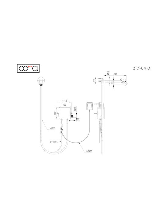 Cora Built-in Faucet Mixer for for Bathroom Sink Black