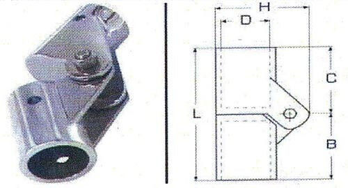 Сгъваема тръбна панта от неръждаема стомана M8572 Inox A4 B