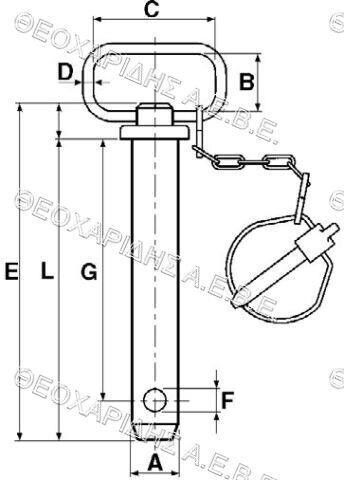 Щифт Φ28x189mm верига за издърпване с предпазен отвор