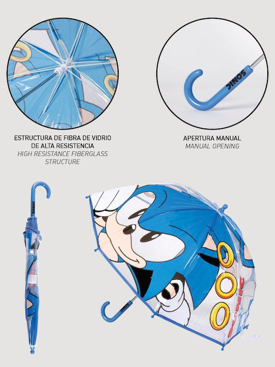 Arnetta Kids Curved Handle Umbrella with Diameter 45cm Blue