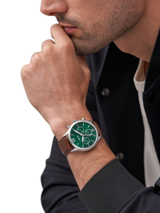 Fossil Ceas barbati 44mm Baterie cu Brățară din Metal maro