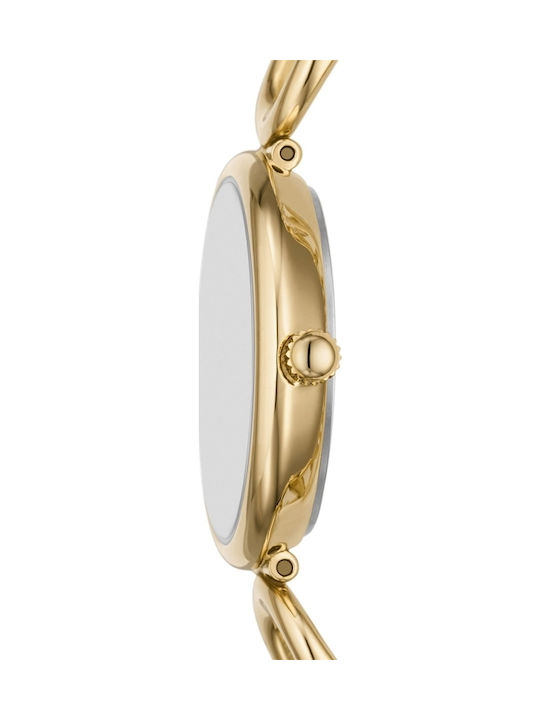 Fossil Carlie Ceas Dama 30mm Baterie Cu Brățară Din Oțel Auriu
