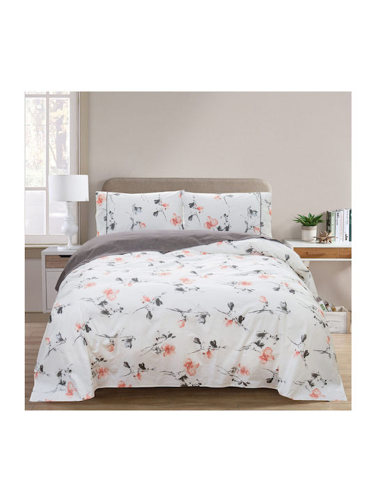 Liolios Home Amelia Σετ Σεντόνια Υπέρδιπλα 245x270εκ. Λευκό (4τμχ)