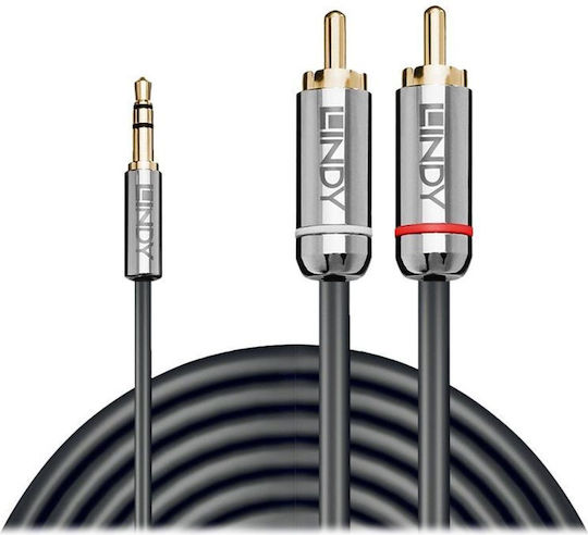 Lindy 3.5mm Male To 2x RCA Male Audio Cable Black 10m 35337