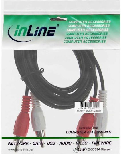 Intos Electronic Cable 2x RCA male - 2x RCA male 15m 89931A