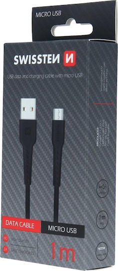 Swissten Regular USB 2.0 spre micro USB Cablu Negru 1m (71505520) 1buc