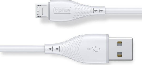 T-Phox Regular USB 2.0 to micro USB Cable Λευκό 1.2m