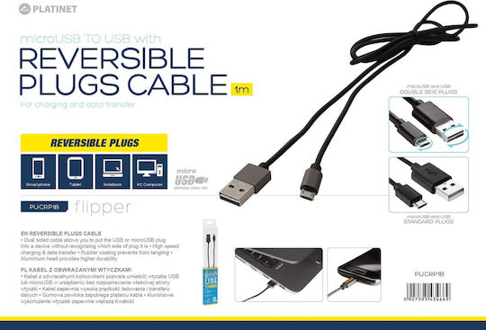 Platinet 1m Regular USB 2.0 to micro USB Cable (PUCRP1B)