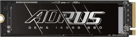 Gigabyte AORUS Gen5 14000 SSD 2TB M.2 Type with PCI Express 5.0 Connection PS5 Compatible AG514K1TB