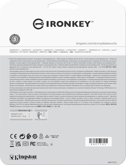 Kingston IronKey Vault Privacy 50 128ГБ USB 3.2 Стик Син