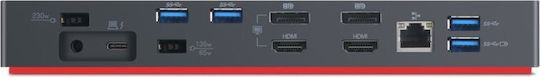 Lenovo ThinkPad Thunderbolt 3 Docking Station with HDMI DisplayPort 4K PowerDelivery Ethernet Black
