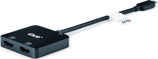Club3D USB-C Docking Station με HDMI/DisplayPort 4K PD Μαύρο (CSV-1558)