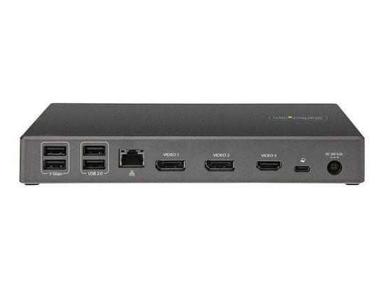 StarTech USB-C / USB-A Docking Station με 4K PD Ethernet Γκρι (DK31C2DHSPDUE)