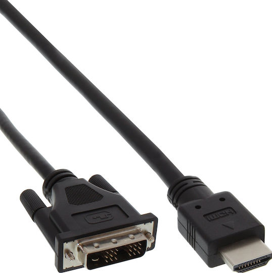 InLine Cablu DVI-D de sex masculin - HDMI de sex masculin 2m Negru (17662E)