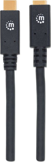 Manhattan USB 2.0 Kabel USB-C männlich - USB-C-Buchse Schwarz 1m (355681)