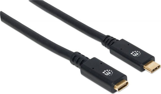Manhattan USB 2.0 Kabel USB-C männlich - USB-C-Buchse Schwarz 1m (355681)