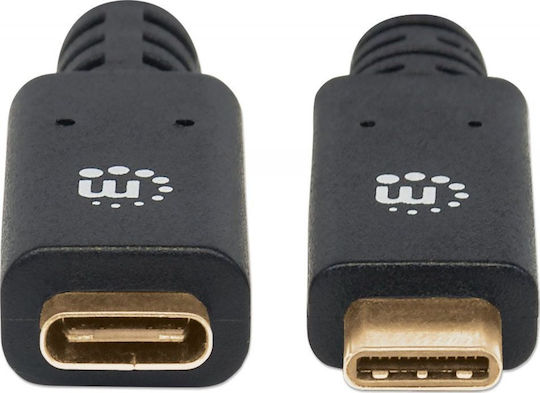 Manhattan USB 2.0 Kabel USB-C männlich - USB-C-Buchse Schwarz 1m (355681)