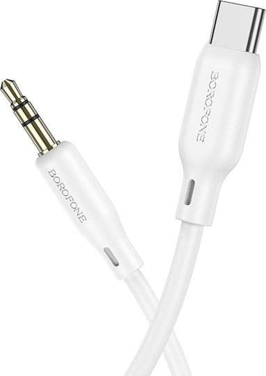 Borofone USB 2.0 Cable USB-C male - 3.5mm White 1m