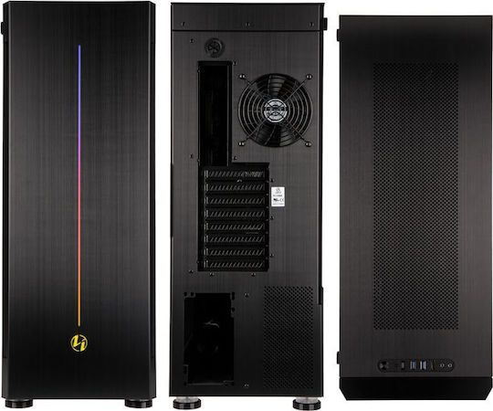 V3000WX Gaming Full Tower Κουτί Υπολογιστή με Πλαϊνό Παράθυρο και RGB Φωτισμό Μαύρο