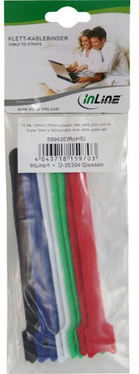 InLine Δεματικά Καλωδίων Πλαστικά 200mmx12mm σε Πολύχρωμο χρώμα (10τμχ) (59943F)
