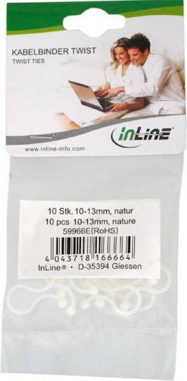 InLine Δεματικά Καλωδίων Πλαστικά σε Λευκό χρώμα (10τμχ) (59966E)