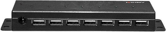 Lindy Hub USB Industrial 7 Porturi USB 2.0 Cu Conectare USB-A