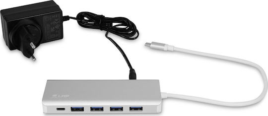 LMP Hub 5 Θυρών USB 3.0 με σύνδεση USB-C / USB-A Ασημί