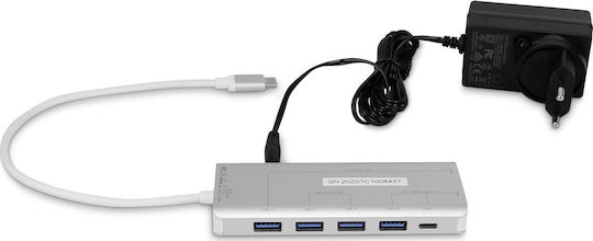 LMP Hub 5 Θυρών USB 3.0 με σύνδεση USB-C / USB-A Ασημί