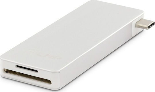 LMP USB Hub 4 Ports USB 3.0 with USB-C Connection Silver