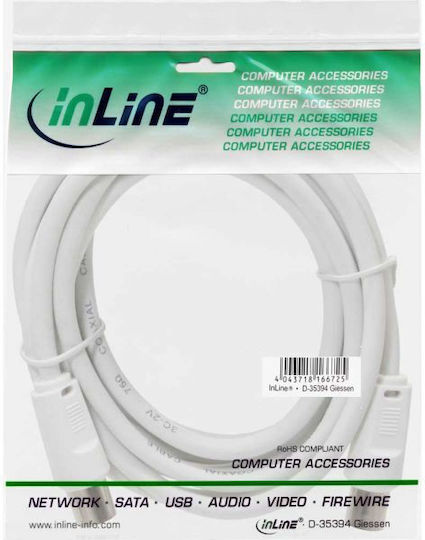 InLine Καλώδιο Κεραίας Coax male - Coax female Λευκό 7m (69407) 1τμχ