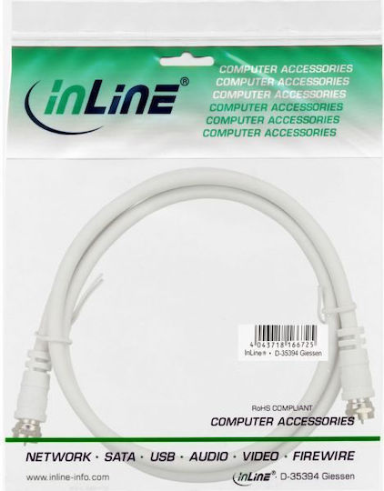 InLine Καλώδιο Κεραίας Coax male - Coax female Λευκό 7m (69307) 1τμχ