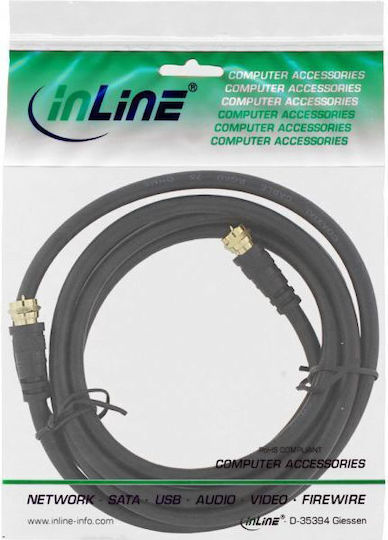 InLine Καλώδιο Κεραίας Coax male - Coax male Μαύρο 1m (69301P) 1τμχ