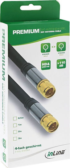 InLine Καλώδιο Κεραίας Coax male - Coax female Μαύρο 3m (69103P) 1τμχ