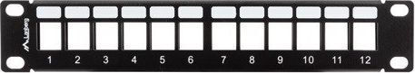 Lanberg Patch Panel Keystone for Rack 1U 10" with 12 Ports Black