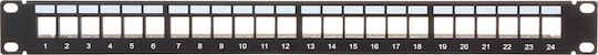 Keystone Patch Panel für Rack 1U 19" 24 Ports Schwarz