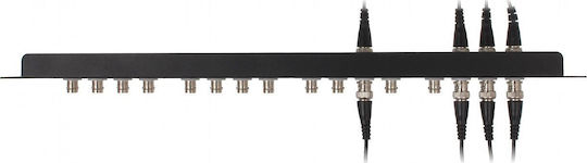 Delta Patch Panel για Rack 1U 19" 16 Θυρών Μαύρο